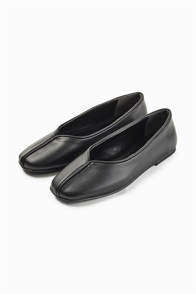 Siyah Minimal Deri Babet