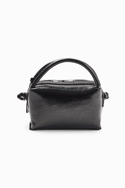 Siyah Minimal Logolu Mini Çanta