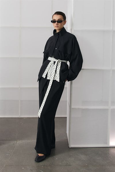 Siyah Oversize Dik Yakalı Bomber Ceket