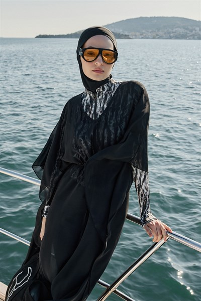 Siyah Şifon Maxi Pareo