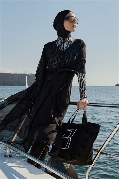 Siyah Şifon Maxi Pareo