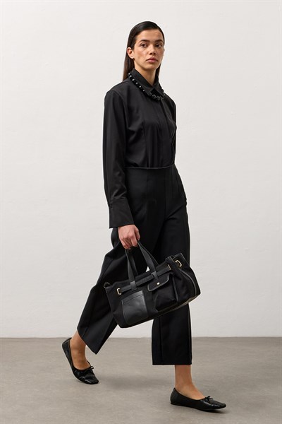 Siyah Tote Kanvas Çanta