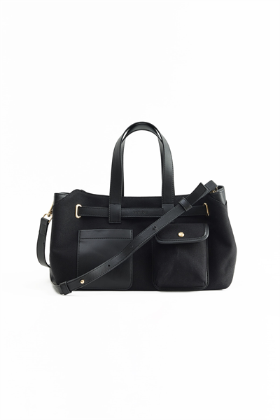 Siyah Tote Kanvas Çanta