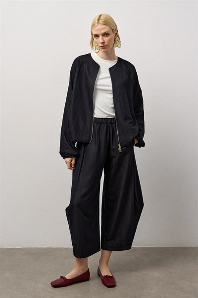 Siyah Zip Hafif Bomber Ceket