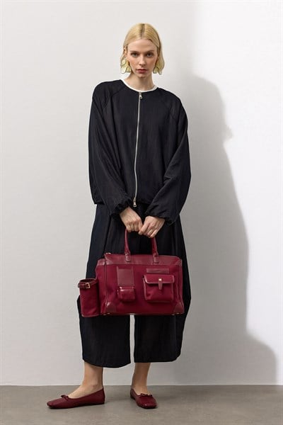 Siyah Zip Hafif Bomber Ceket