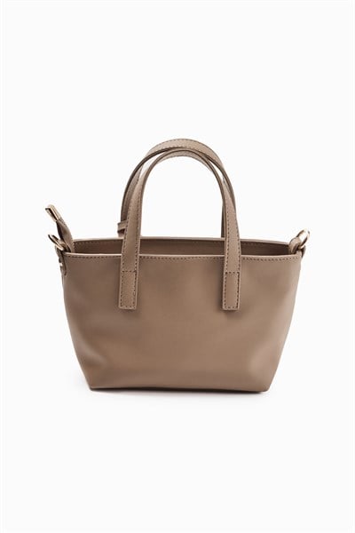 Sütlü Kahve Püskül Detaylı Mini Tote Çanta