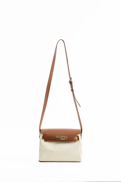 Taba Kanvas Deri Çapraz Çanta