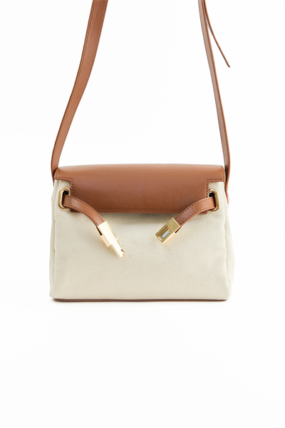 Taba Kanvas Deri Çapraz Çanta