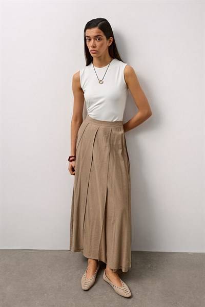 Vizon Parçalı Astarlı Etek