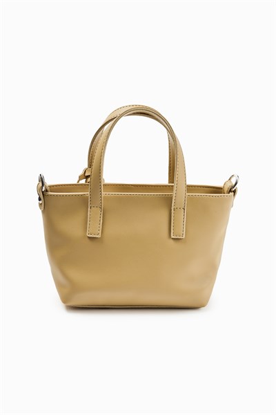Yağ Yeşili Püskül Detaylı Mini Tote Çanta