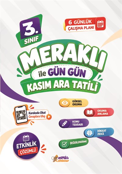 3.SINIF MERAKLI İLE GÜN GÜN KASIM ARA TATİLİ KİTABI