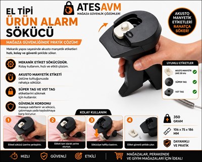 El Tipi Ürün Alarm Sökücü Akusto Manyetik Etiket Sökücü Süper Tag VST Tag Uyumlu