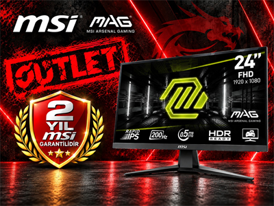MSI MAG 244F 23.8″ 1920x1080 (FHD) RAPID IPS FLAT 200Hz 0.5Ms FreeSync Premium Gaming Monitör