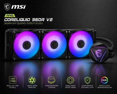 MSI Mag Corelıquıd 360r V2 Işlemci Sıvı Soğutucusu