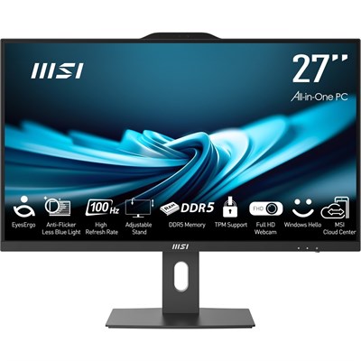 Msı Pro AP272P 14M-867XEU Core I5-14400 16GB 512GB SSD 27.0″ Fhd Freedos Sıyah All In One Pc