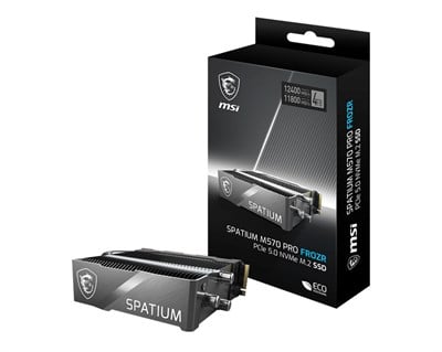 Msı Ssd Spatıum M570 Pro Pcıe 5.0 Nvme M.2 2tb Frozr R:12400 W:11