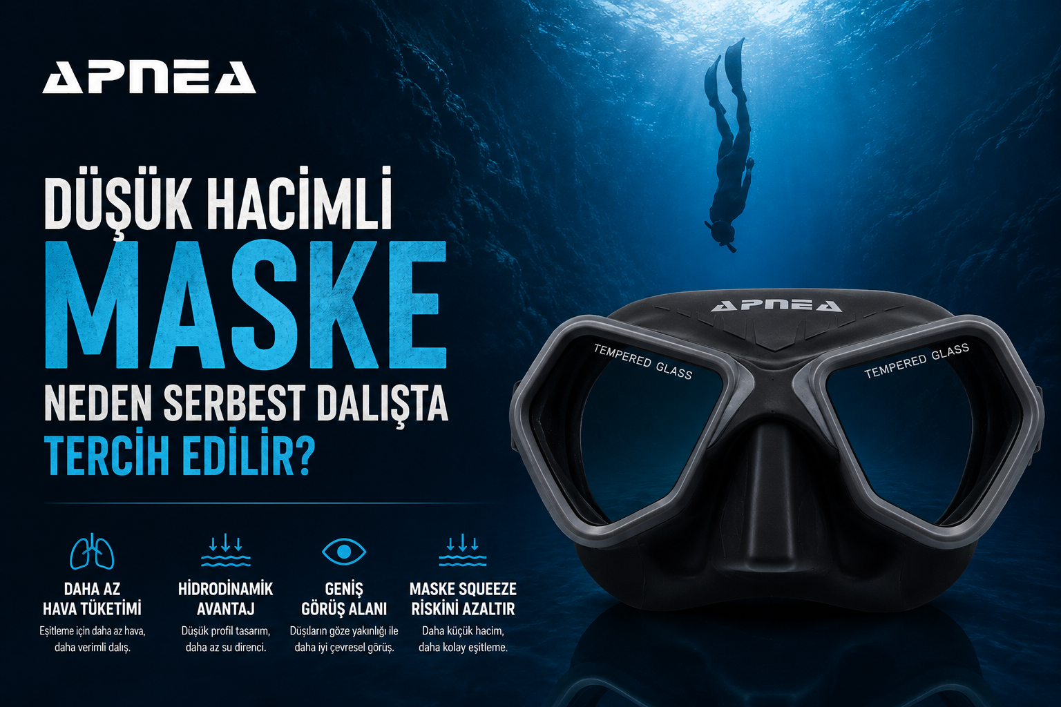 Serbest Dalışta Neden Düşük Hacimli Maskeler Tercih Edilir?