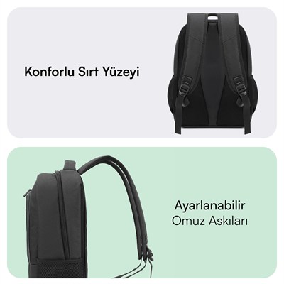 MACK MCC-505BG 15.6 Move Notebook Sırt Çantası Siyah Gri