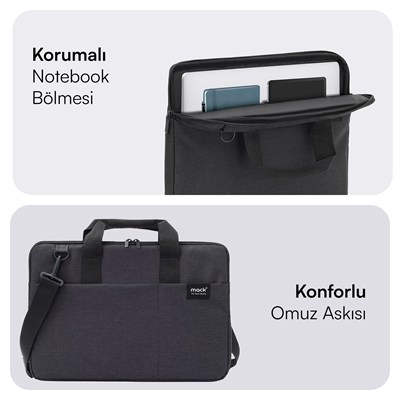 MACK MCC-701 14.1 City Fit Eco Notebook Çantası Siyah