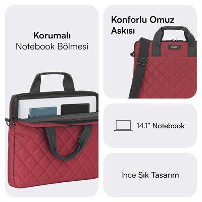 MACK MCC-902 14.1 iksy Notebook Çantası Kırmızı