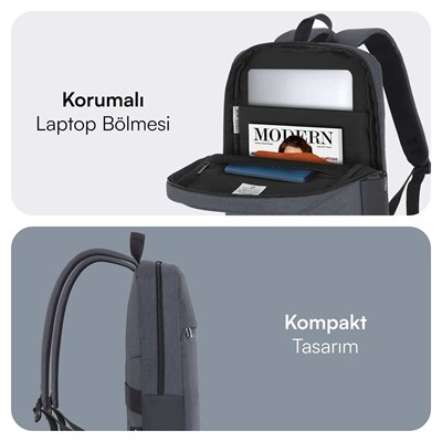 MACK MCE-1103 15.6 UNICITY Eco Notebook Sırt Çantası Siyah