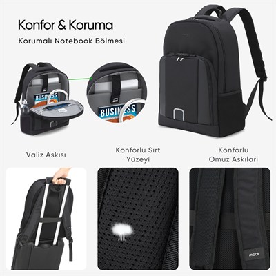 MACK MCE-1201 15.6 LUNA Eco Notebook Sırt Çantası Siyah