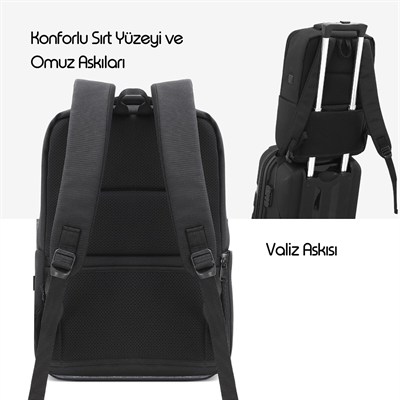 MACK MCE-1202 15.6 OFFICE Pro-1 Eco Notebook Sırt Çantası Siyah