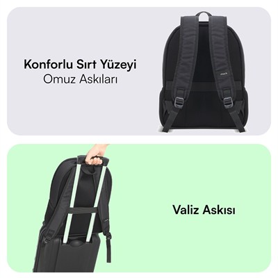 MACK MCE-1211 14.1 LUNA Eco Notebook Sırt Çantası Siyah