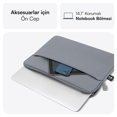 MACK MCE-1502 14.1 NOVA Eco Notebook Sleeve Gri