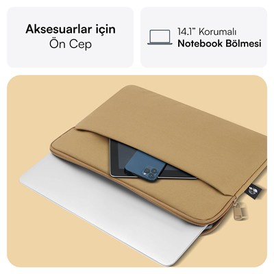 MACK MCE-1503 14.1 NOVA Eco Notebook Sleeve Camel