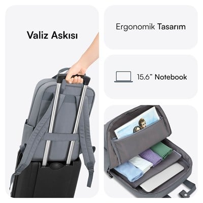 MACK MCE-1522 15.6 NOVA Eco Notebook Sırt Çantası Gri