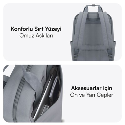 MACK MCE-1522 15.6 NOVA Eco Notebook Sırt Çantası Gri