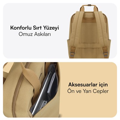 MACK MCE-1523 15.6 NOVA Eco Notebook Sırt Çantası Camel