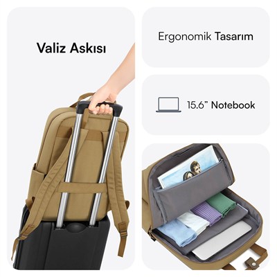 MACK MCE-1523 15.6 NOVA Eco Notebook Sırt Çantası Camel
