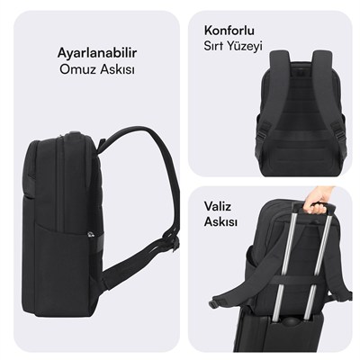 MACK MCE-1722 16 CODE Eco Notebook Sırt Çantası Siyah