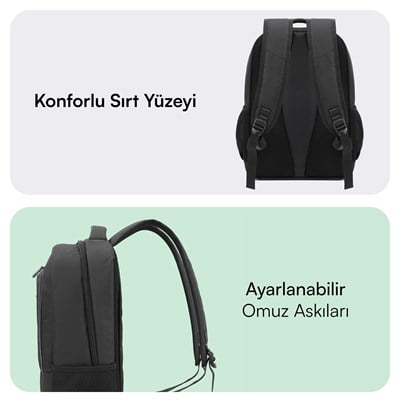 MACK MCC-505BG 15.6 Move Notebook Sırt Çantası Siyah Gri