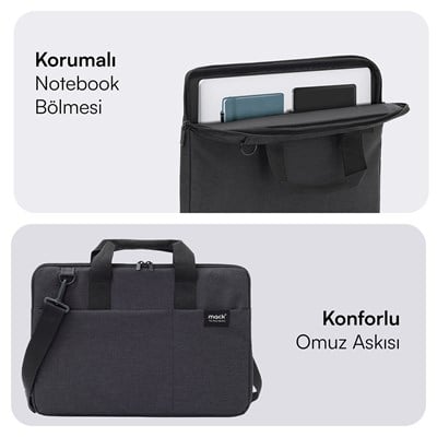 MACK MCC-703 15.6 City Fit Eco Notebook Çantası Siyah
