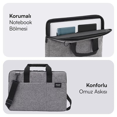 MACK MCC-704 15.6 City Fit Eco Notebook Çantası Gri