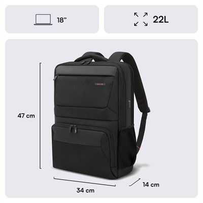 MACK MCC-807 18 Business X Notebook Sırt Çantası Siyah