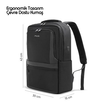 MACK MCE-1202 15.6 OFFICE Pro-1 Eco Notebook Sırt Çantası Siyah