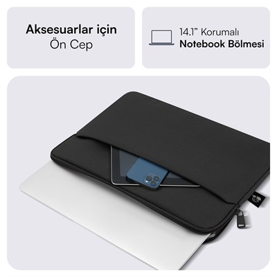 MACK MCE-1501 14.1 NOVA Eco Notebook Sleeve Siyah