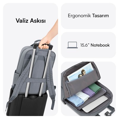 MACK MCE-1522 15.6 NOVA Eco Notebook Sırt Çantası Gri