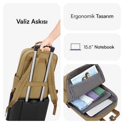 MACK MCE-1523 15.6 NOVA Eco Notebook Sırt Çantası Camel