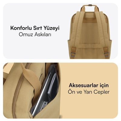 MACK MCE-1523 15.6 NOVA Eco Notebook Sırt Çantası Camel