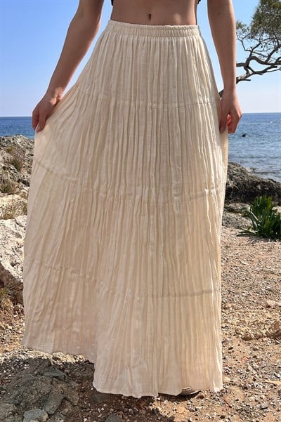 Şilebezi Krem Uzun Etek 100 cm Astarlı