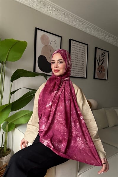 Batik Aura Şal -Koyu Gül Kurusu