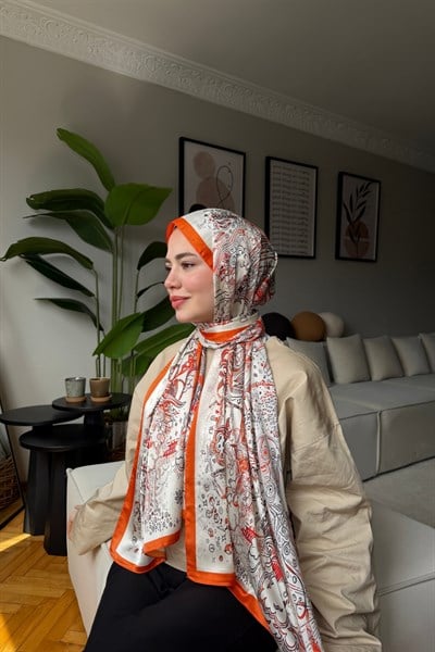 Lorien İpek Vual Şal-Turuncu
