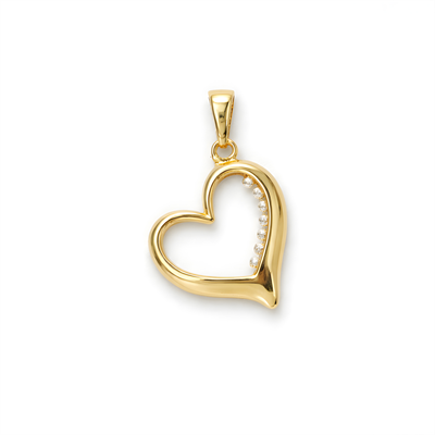 Kalp İnci Charm Zincir Kolye