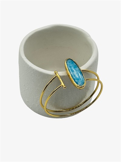 Larimar Kelepçe Bilezik