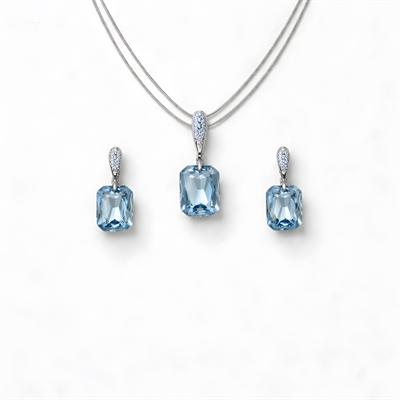 Nordic Blue Avrupa Kristal Gümüş Kaplama Set